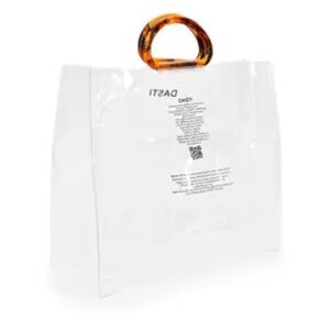 Clear Tote Bag with tortoise handles